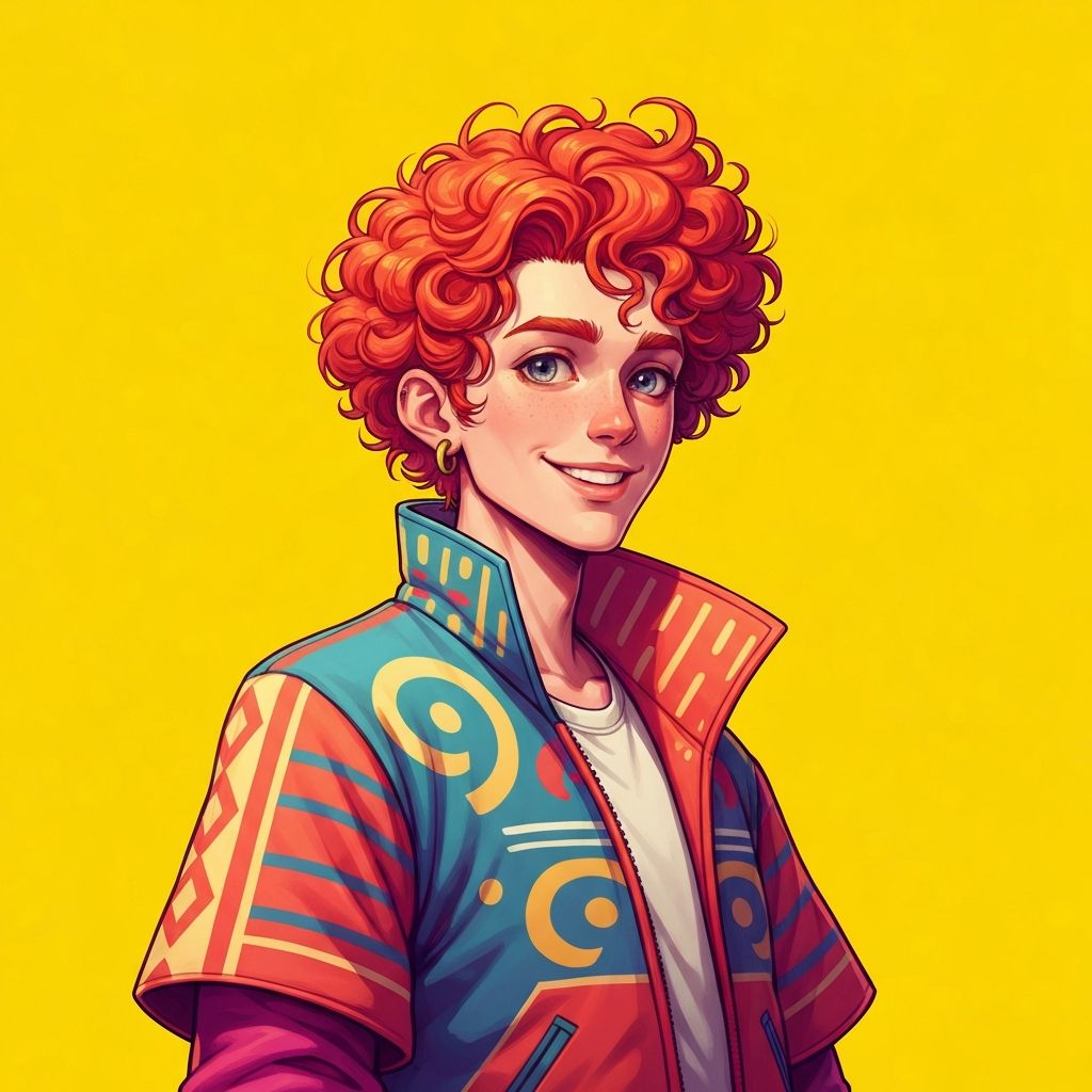 AI generated artistic character portrait with vibrant colors